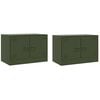 vidaXL Mobili TV 2 pz Verde Oliva 67x39x44 cm in Acciaio