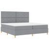 vidaXL Letto a Sorgente LED Grigio chiaro 200 x 200 cm Tessuto