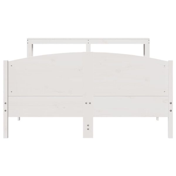 vidaXL Letto senza Materasso Bianco 150x200 cm Legno Massello di Pino