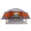 vidaXL Tenda da Campeggio con Portico 9 Persone Grigio e Arancione