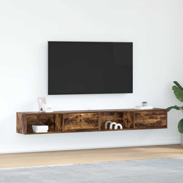 vidaXL Mobili TV 2 pz Rovere Fumo 100x31x25,5 cm Legno Multistrato