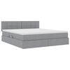 vidaXL Letto con contenitore e materasso Grigio chiaro 160 x 200 cm