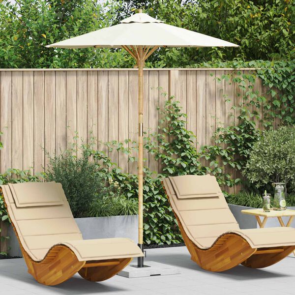 vidaXL Ombrello da giardino Bianco Crema &Oslash; 270 x 260 cm Bamb&ugrave;
