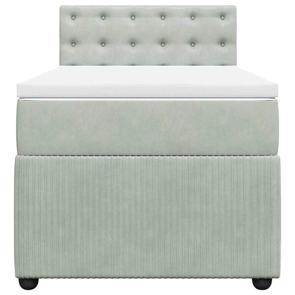 vidaXL Giroletto a Molle con Materasso Grigio Chiaro 90x190 cm Velluto