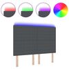 vidaXL Testiera LED Montaggio a parete Grigio scuro 160 cm Tessuto