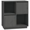 vidaXL Credenza Grigia 74x35x80 cm in Legno Massello di Pino