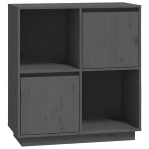 vidaXL Credenza Grigia 74x35x80 cm in Legno Massello di Pino