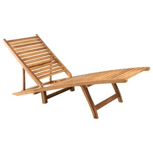 vidaXL Lettino Prendisole in Legno Massello di Teak