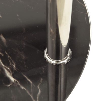 322789 vidaXL 2-Tier Side Table Transparent & Black 38 cm Tempered Glass
