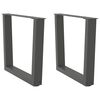 vidaXL Gambe per Tavolino da Caff&egrave; a Forma di V 2 pz Antracite 50x(42-43,3) cm Acciaio