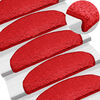 vidaXL Tappetini per scale 15 pz 65x21x4 cm rossi semicircolari grandi