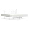 vidaXL Giroletto con Testiera Metallo Bianco 200x200 cm