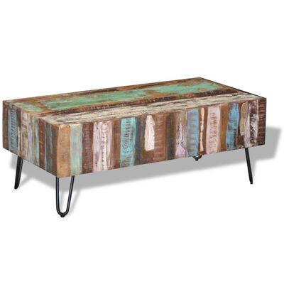 vidaXL Tavolino da Salotto in Legno Massello Anticato 100x50x38 cm
