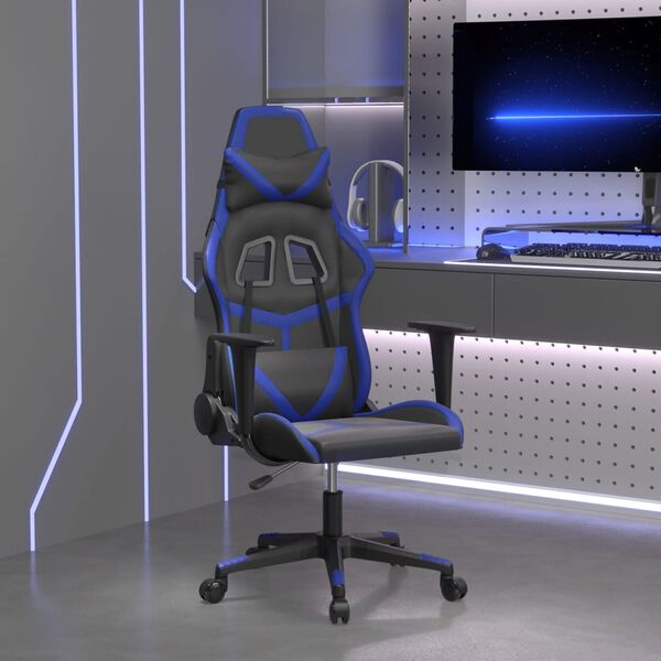 vidaXL Sedia da Gaming Nera e Blu in Similpelle