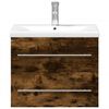 vidaXL Mobile da Bagno con Lavabo Integrato Rovere Fumo