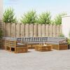 vidaXL Set divani con cuscino 10 pcs Grigio Naturale e Chiaro