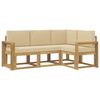 vidaXL Set di divani da esterno 4 pz Bianco e Beige