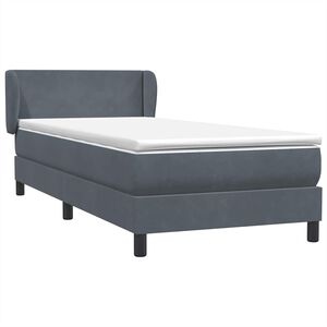 vidaXL Giroletto a Molle con Materasso Grigio Scuro 80x220 cm Velluto