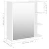 vidaXL Armadietto a Specchio Bianco 62,5x20,5x64 cm Legno Multistrato