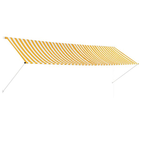 vidaXL Tenda da Sole Retrattile 400x150 cm Giallo e Bianco