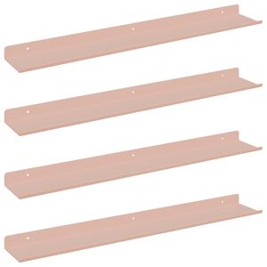 vidaXL Mensola sospesa 4 pcs Rosa 60 x 9 x 2,5 cm Acciaio