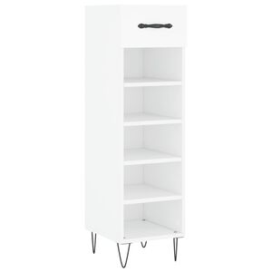 vidaXL Scarpiera Bianca 30x35x105 cm in Legno Multistrato