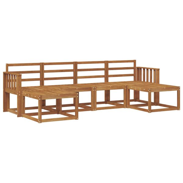 vidaXL Set di divani da esterno 6 pcs Naturale Legno multistrato
