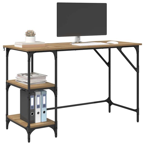 vidaXL Scrivania Rovere artigianale 120 x 50 x 75 cm Legno multistrato