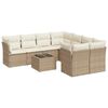 vidaXL Set Divano da Giardino 9 pz con Cuscini Beige in Polyrattan