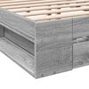 vidaXL Giroletto Cassetti Grigio Sonoma 150x200 cm Legno Multistrato