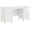 vidaXL Scrivania Bianco Lucido 142,5 x 50 x 75 cm Legno ingegnerizzato