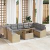 vidaXL Set di divani 10 pcs Beige e Grigio Chiaro polyrattan