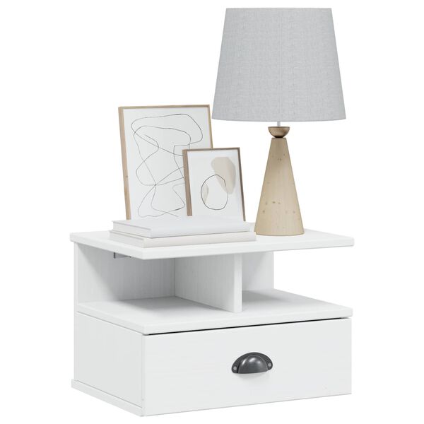 vidaXL Armadio da Notte con cassetto Hill Bianco 40 x 31 x 27 cm