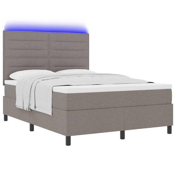 vidaXL Letto a molle con materasso con led Talpa 140 x 200 cm Tessuto