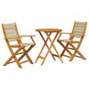 vidaXL Set da Bistrot 3pz Beige in Polipropilene e Legno Massello