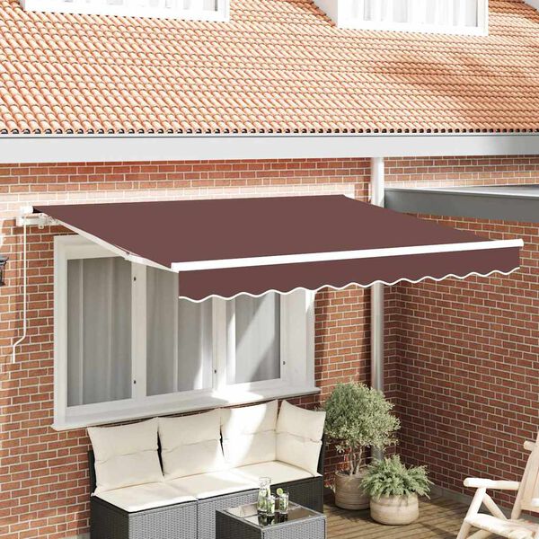 vidaXL Tenda Retrattile Marrone 250 x 200 cm Tessuto