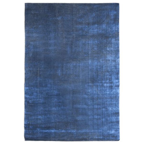 vidaXL Tappeto Lavabile Pieghevole Blu Marino 200x300 cm Poliestere