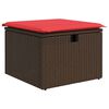 vidaXL Sgabello da giardino con cuscino marrone 55x55x37 cm in polyrattan