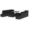 vidaXL Set Divano da Giardino 11 pz Nero polyrattan