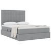 vidaXL Letto con contenitore e materasso Grigio chiaro 140 x 200 cm