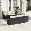 vidaXL Set Divano da Giardino con cuscino 8 pcs Nero polyrattan