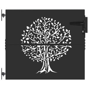 vidaXL Cancello da giardino con blocco Nero 85 x 100 cm