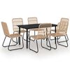 vidaXL Set da Pranzo da Giardino 7 pz in Polyrattan e Vetro