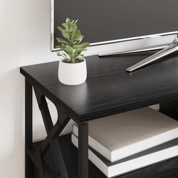 vidaXL Mobile TV con cassetto Rovere Nero 90 x 33 x 45 cm