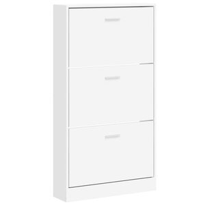vidaXL Scarpiera Bianca 59x17x108 cm in Legno Massello di Argilla