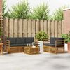 vidaXL Set divani 6 pcs Naturale e Antracite Legno di Acacia Massello