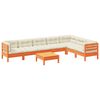 vidaXL Set Divani Giardino 8 pz con Cuscini Marrone Cera Massello Pino