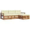 vidaXL Set di divani da esterno con cuscino 4 pcs Naturale e Crema