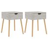 vidaXL Comodini 2pz Grigio Cemento 40x40x56 cm in Legno Multistrato