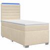 vidaXL Letto box spring con materasso Crema 90 x 190 cm Tessuto